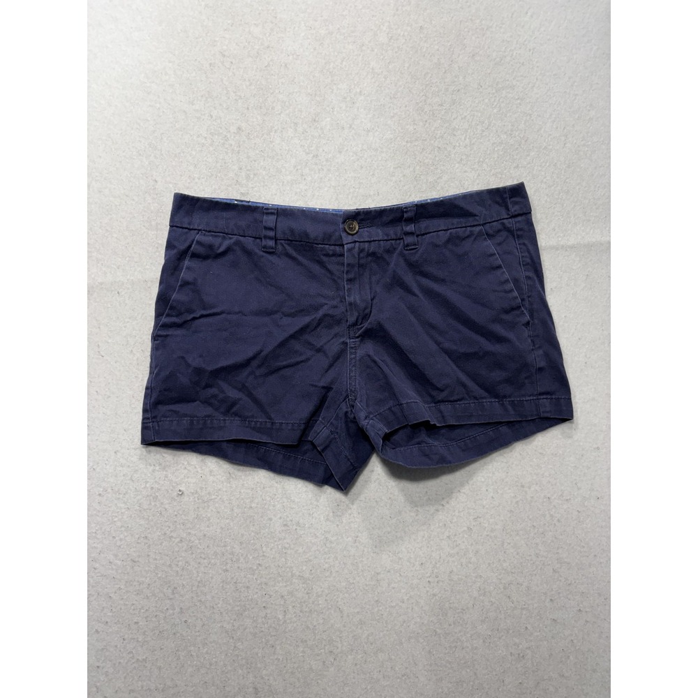 Merona Shorts Womens 8 Blue Chino Twill 3" Inseam Flat Front Casual Summer